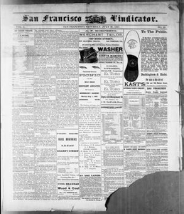 San Francisco Vindicator. (San Francisco, Cal.), Vol. 3, No. 40, Ed. 1 Saturday, July 30, 1887