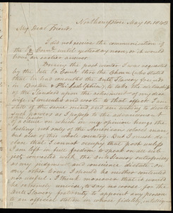 Letter from David Lee Child, Northampton, [Mass.], to William Lloyd Garrison, May 18, 1843