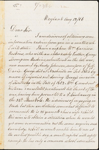 Letter from David Lee Child, Wayland, [Massachusetts], [18]66 Aug[ust] 12