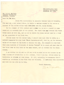 Letter from Bob Alexander to W. E. B. Du Bois