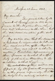 Letter to] My dear sir [manuscript