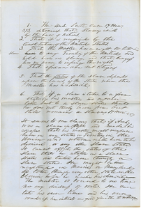 Unsigned, Undated Notes, Believed to be Those of US Commissioner on Application of Fugitive Slave Act in the Case