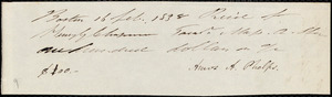 Thumbnail for Receipt from Amos Augustus Phelps, Boston, to Henry Grafton Chapman, 16 Feb. 1838