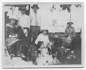 Children and Woman with Flowers