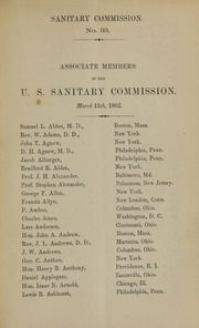 Associate members of the U.S. Sanitary Commission : March 15th, 1862