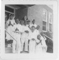 First Communion group on the steps