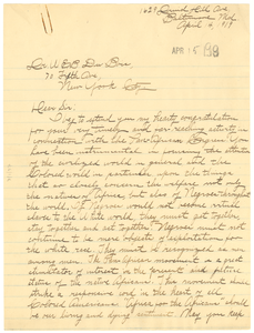 Letter from William B. Banister to W. E. B. Du Bois