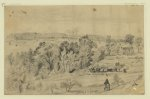 [Battle of the North Anna, from the hill above Jerico Ford showing Confederate lines, Union line, and road to Jerico Ford, Virginia]