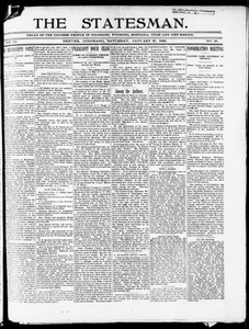 The Statesman. (Denver, Colo.), Vol. 11, No. 28, Ed. 1 Saturday, January 27, 1900