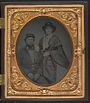 [Hospital Steward John H. Wiggins of Co. C, 81st New York Infantry Regiment, and woman identified as nurse and vivandière Victoria Wiggins]