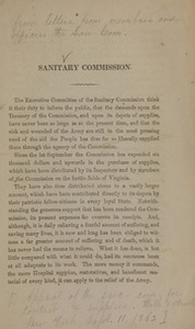 Appeal of the Executive Committee for contributions and supplies, with extracts from letters from members and officers of the Sanitary Commission.