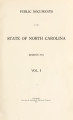 Public documents of the State of North Carolina [1911 v.1]