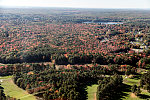 An October 2017 aerial view of the terrain, somewhat away from the Maine coastline between Kennebunkport and Old Orchard Beach, Maine