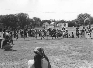 Track and field events on Harry Davis Day, sponsored by Phyllis Wheatley Community Center.