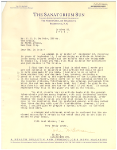 Letter from John M. Gibson to W. E. B. Du Bois