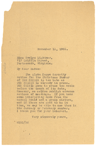 Letter from W. E. B. Du Bois to Alpha Kappa Alpha Sorority