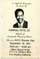 Program from Normandie Christian School event honoring Carroll Pitts, Jr