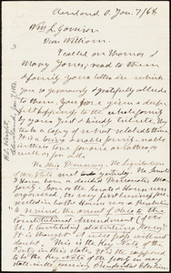 Letter from Henry Clarke Wright, Cleveland, O[hio], to William Lloyd Garrison, [18]68 Jan[uary] 7