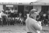 Edward Rudolph and others, standing on the porch of the Autauga County Improvement Association office in Prattville, Alabama, on the day of a civil rights march.