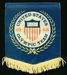 Olympic souvenir banner used by swimmer Victoria King at the 1968 Mexico City Summer Olympics