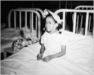 African-American child in Grady Hospital, Atlanta, Georgia, November 17, 1953.