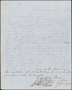 Letter from J.O. Baker, Harwich, [Massachusetts], to Samuel May, 1833 July 1