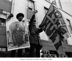 Black Panthers demonstrating at federal courthouse, Seattle, 1969