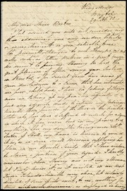 Letter to] My dear Miss Weston [manuscript