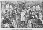 Passengers dining in a Pullman parlour railway car