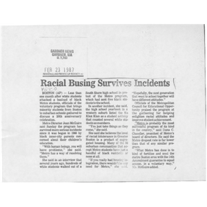 Racial busing survives incidents.