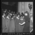 Choir from Jefferson High School sings during Negro History Week, Los Angeles, Calif., 1962