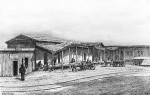 Drawing depicting Calle de Los Negros in Los Angeles, later Chinatown, ca.1876