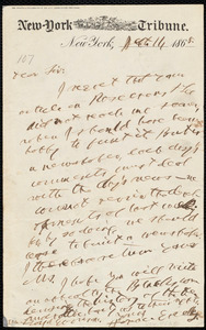 Letter from Horace Greeley, New York, to William Lloyd Garrison, Sept. 11, 1868