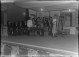 Group portrait of St. Alexander's Church Dramatic Circle performers onstage