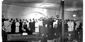 Easter Baptising, Shiloh Baptist Church / Washington, D.C., March 28th 1937. Rev. E. L. Harrison, Pastor. [ink on negative] [Acetate film photonegative, banquet camera format.]