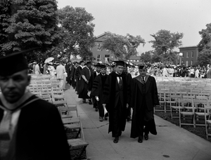 Howard University Commencement : black-and-white photonegative.]