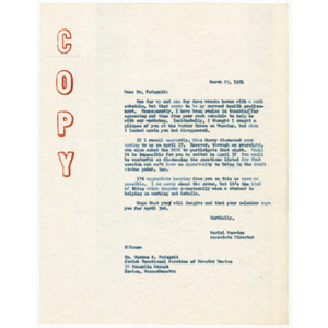 Letter from Muriel Snowden of Freedom House to Dr. Norman S. Feingold of Jewish Vocational Services of Greater Boston concerning Applicant Preparation Workshop