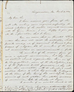 Letter from Samuel Wolcott, Longmeadow, [Massachusetts], to Amos Augustus Phelps, 1846 March 9