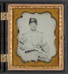 [Oney S. A. Brock of Company I, 5th Virginia Cavalry Regiment with knife and sword]