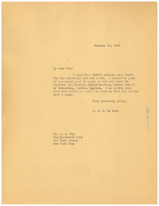 Letter from W. E. B. Du Bois to Phelps-Stokes Fund