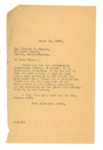 Letter from W. E. B. Du Bois to Clement G. Morgan