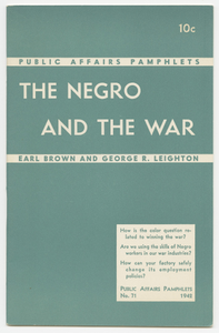 Public Affairs Pamphlets No. 71: The Negro and the War