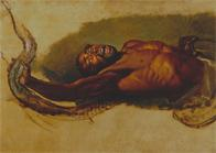 Man Struggling with a Boa Constrictor, Study for "Liboya Serpent Seizing its Prey"; Study of a Negro Struggling with a Boa Constrictor for 'A Boa Serpent Seizing a Horse