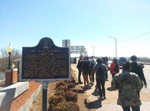 Historical marker at Edmund Pettus Bridge