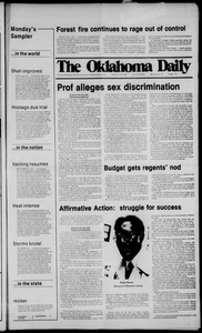 The Oklahoma Daily (Norman, Okla.), Vol. 66, No. 191, Ed. 1 Monday, June 30, 1980 The Daily