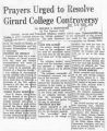 Prayers urged to resolve Girard College controversy