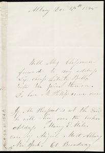 Thumbnail for Letter from Mary E. Russell Miles, Albany, New York, to Maria Weston Chapman, Dec. 25th, 1845