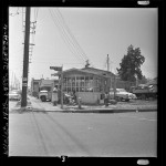 Thumbnail for Women pushing stroller at corner of 25th Street and Hooper Ave in Los Angeles, Calif., 1962