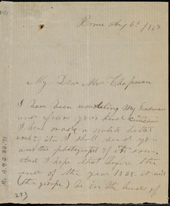 Letter from Edmonia Lewis, Rome, Italy, to Maria Weston Chapman, Aug. 6th, 1867