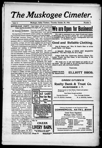 The Muskogee Cimeter. (Muskogee, Indian Terr.), Vol. 6, No. 2, Ed. 1, Thursday, October 20, 1904 The Cimeter